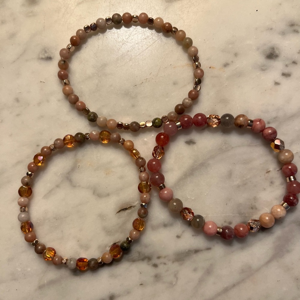 Sesame Jasper stacking bracelets.